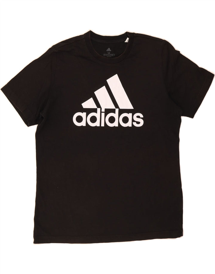 ADIDAS Mens Graphic T-Shirt Top Medium Black Cotton Vintage Adidas and Second-Hand Adidas from Messina Hembry 