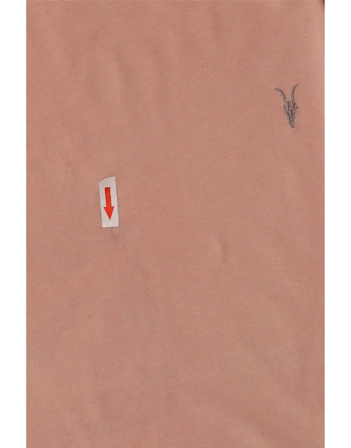 All Saints Mens Regular Fit T-Shirt Top Medium Pink Cotton