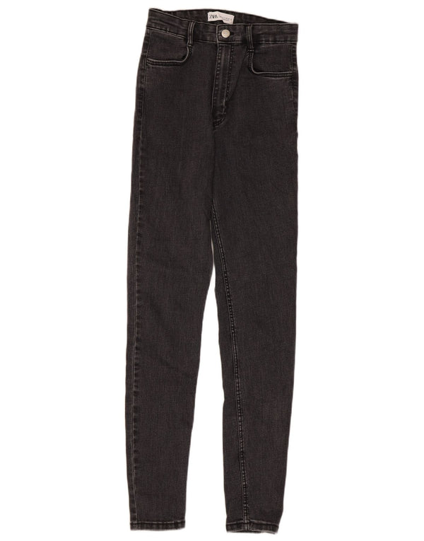 Zara Womens High Waist Skinny Jeans EU 36 XS W26 L28 Grey
