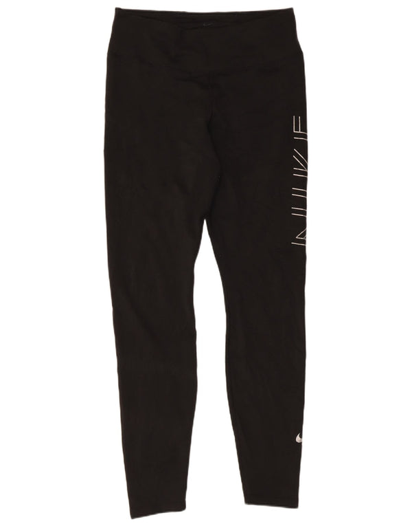 Nike Legging graphique Dri Fit pour femme UK 14 Large Noir