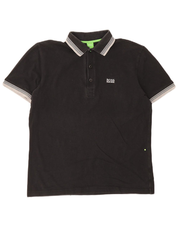 Hugo Boss Herren-Poloshirt, groß, schwarz gestreift