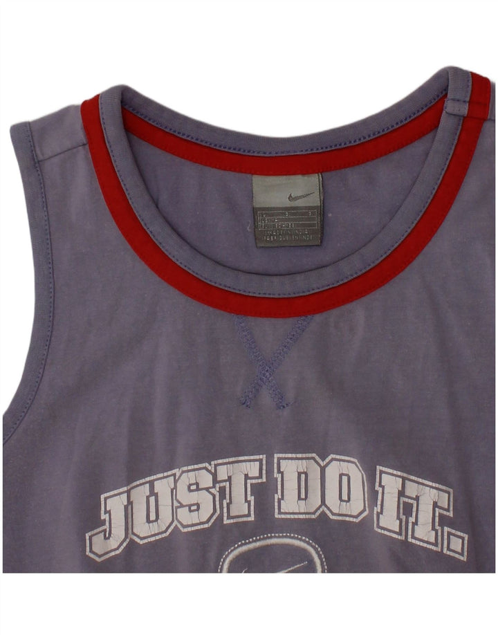 NIKE Boys Graphic Vest Top 12-13 Years Large Navy Blue