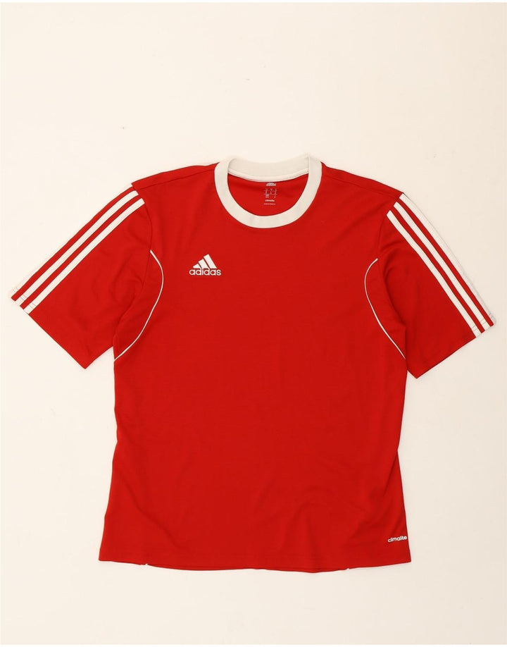 Adidas Męska koszulka Climalite Top, średni czerwony poliester