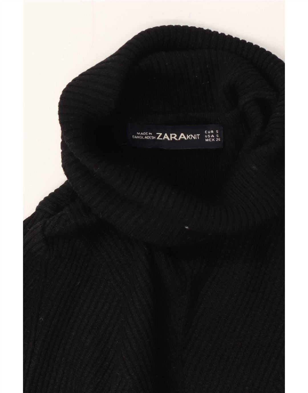 Zara Womens Roll Neck Jumper Sweater UK 8 Small Black