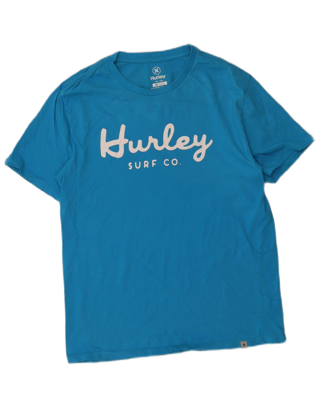 Hurley Mens Graphic T-Shirt Top Medium Blue Cotton