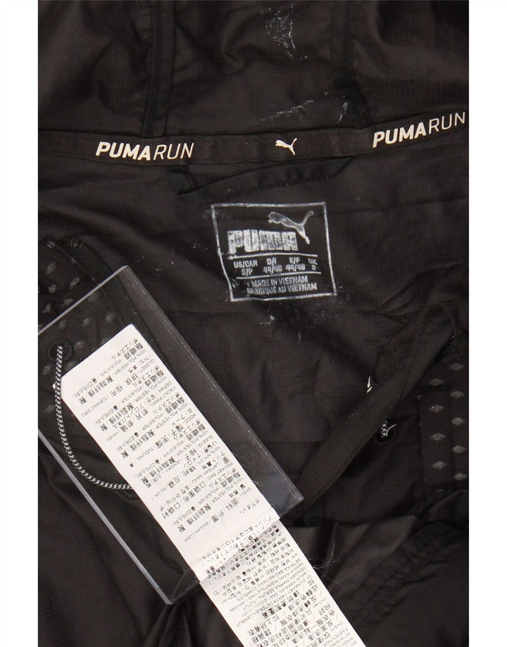 PUMA Mens Running Hooded Tracksuit Top Jacket Small Black Spotted