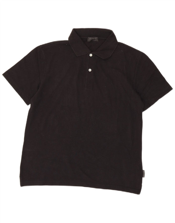 Sergio Tacchini Mens Polo Shirt IT 50 Medium Black Cotton