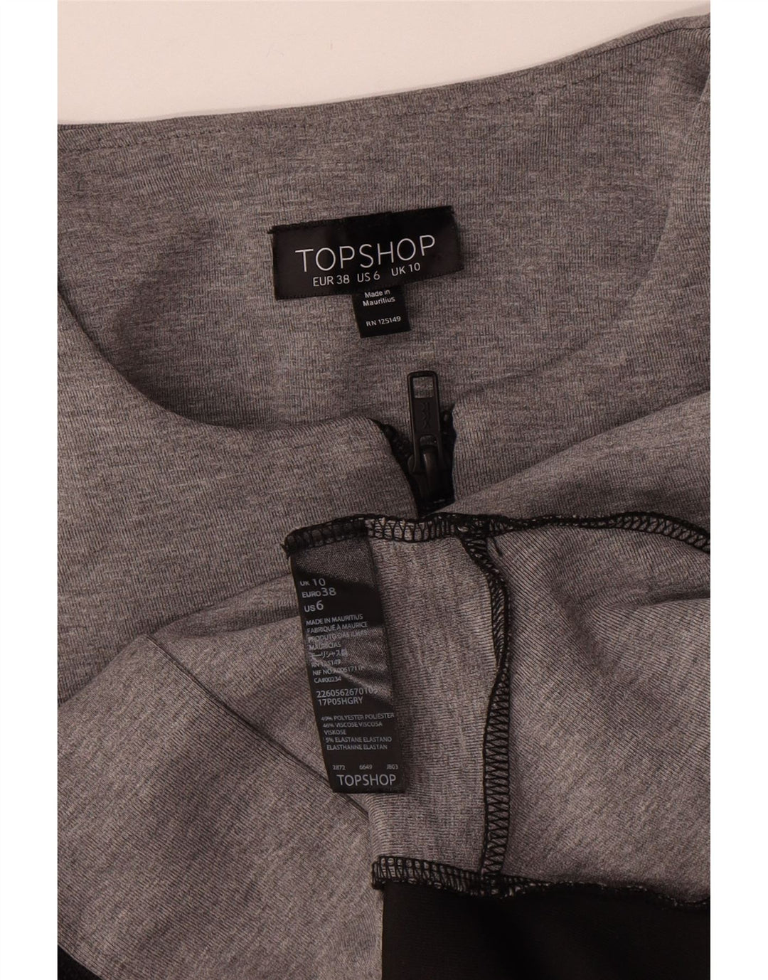Giacca blazer da donna con zip intera Topshop UK 10 Small Grey Colourblock