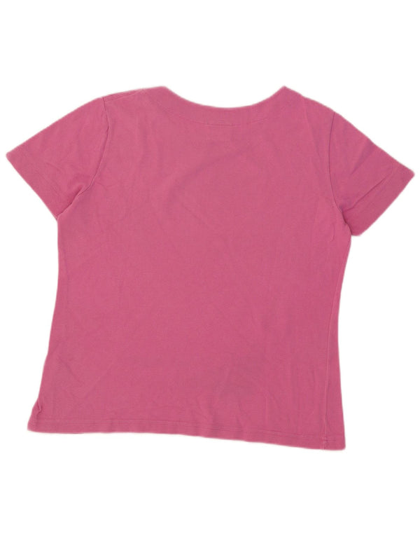 Lacoste Womens T-Shirt Top Size 48 XL Pink Cotton