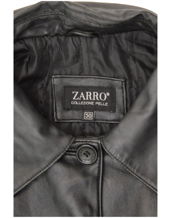 Zarro Womens Leather Coat IT 50 XL Black Leather