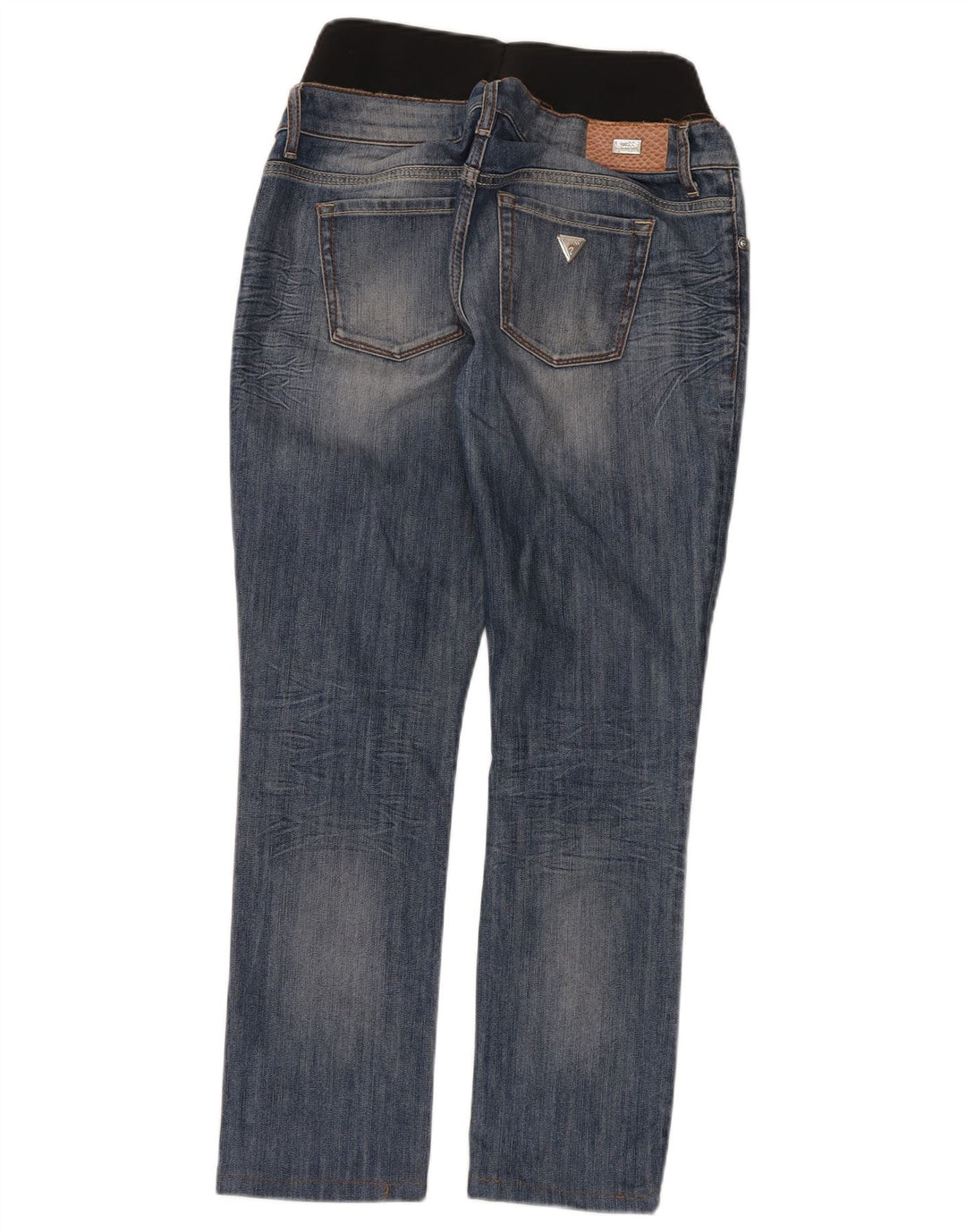 Guess Womens Straight Jeans W24 L28 Blue Colourblock