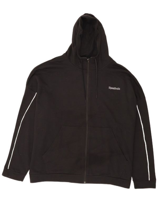 Reebok Mens Zip Hoodie Sweater 3XL Black Cotton