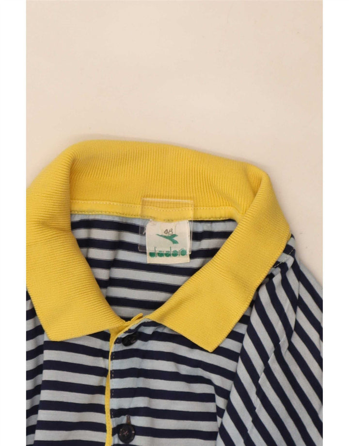 Diadora Mens Polo Shirt IT 48 Small Blue Striped