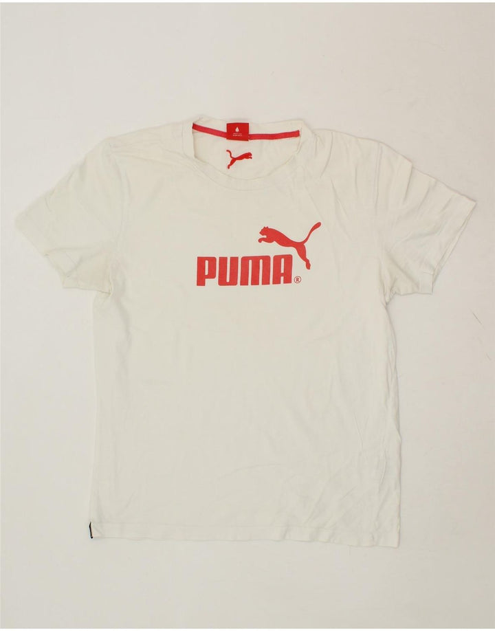 PUMA Mens Graphic T-Shirt Top Small White Cotton Vintage Puma and Second-Hand Puma from Messina Hembry 