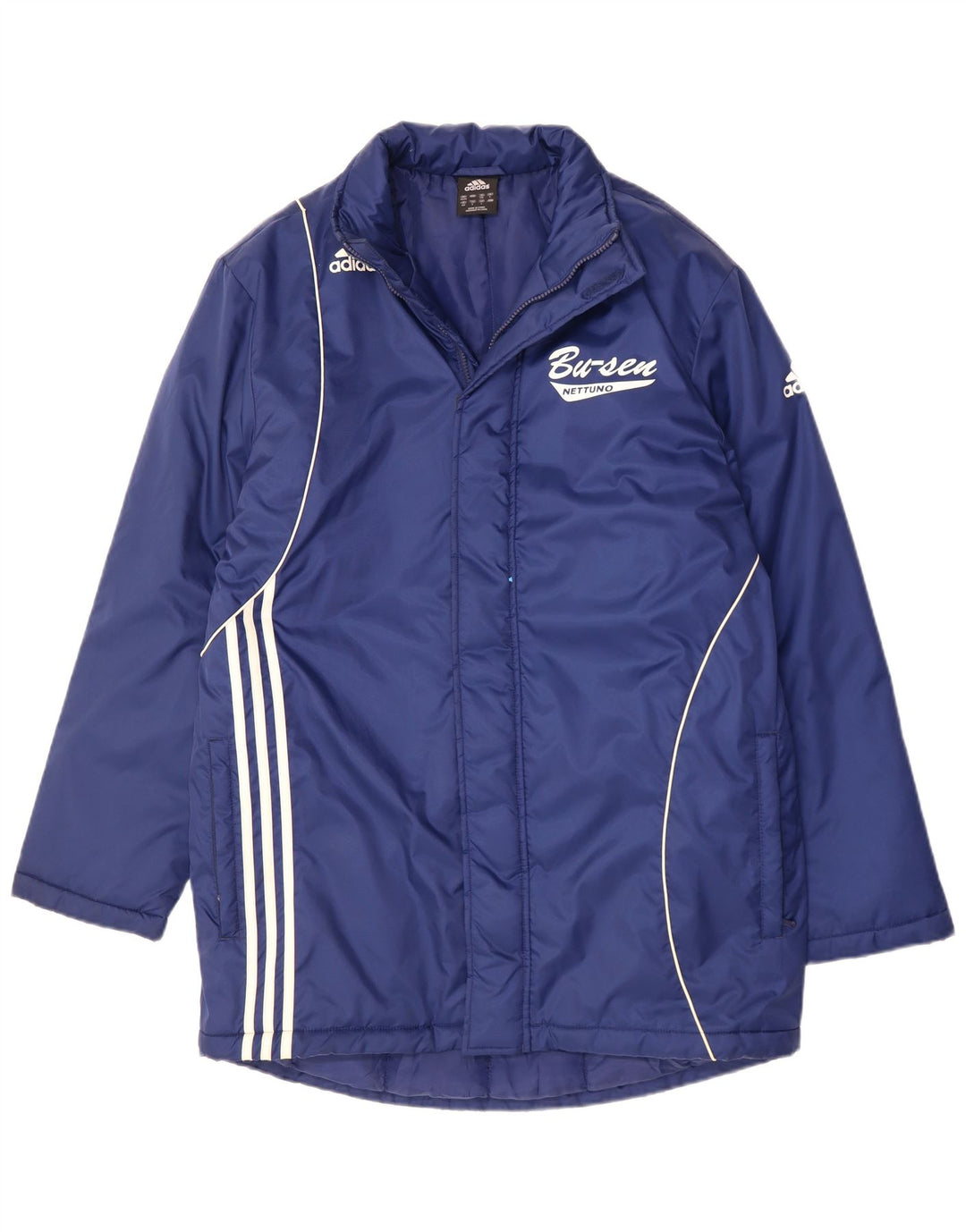 Adidas Mens Graphic Windbreaker Jacket UK 38/40 Medium Blue Polyester
