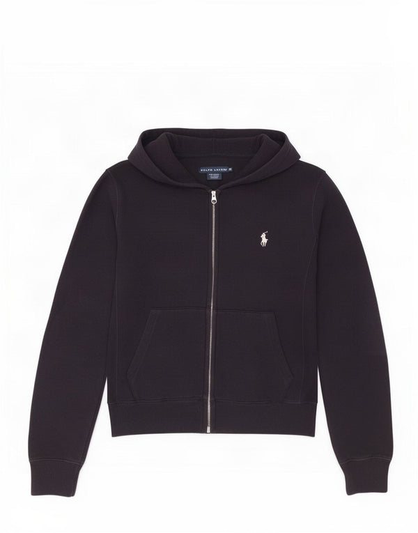 Ralph Lauren Pull à capuche zippé surdimensionné pour femme UK 6 XS Bleu marine en coton