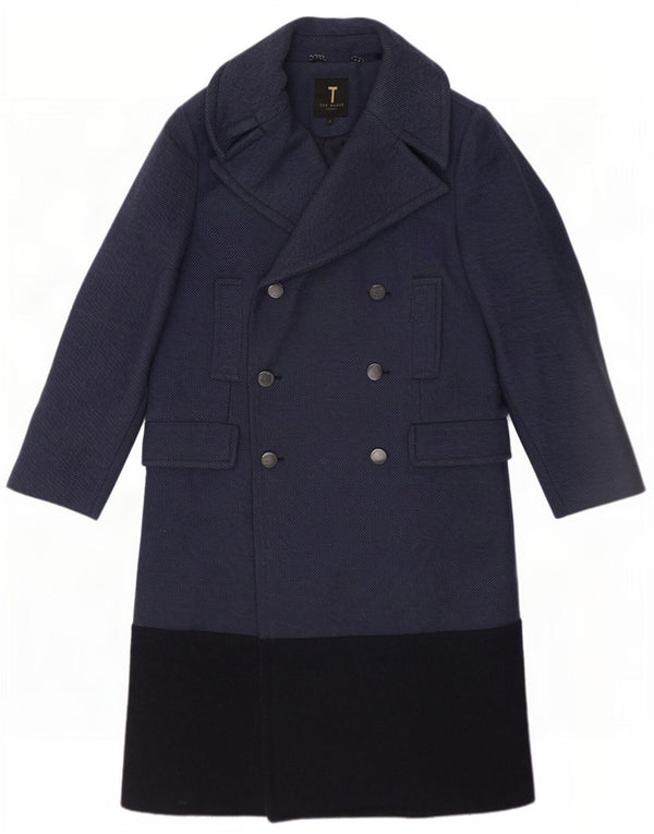 Ted Baker Damen Zweireihermantel Größe 1 XS Marineblau Farbblock