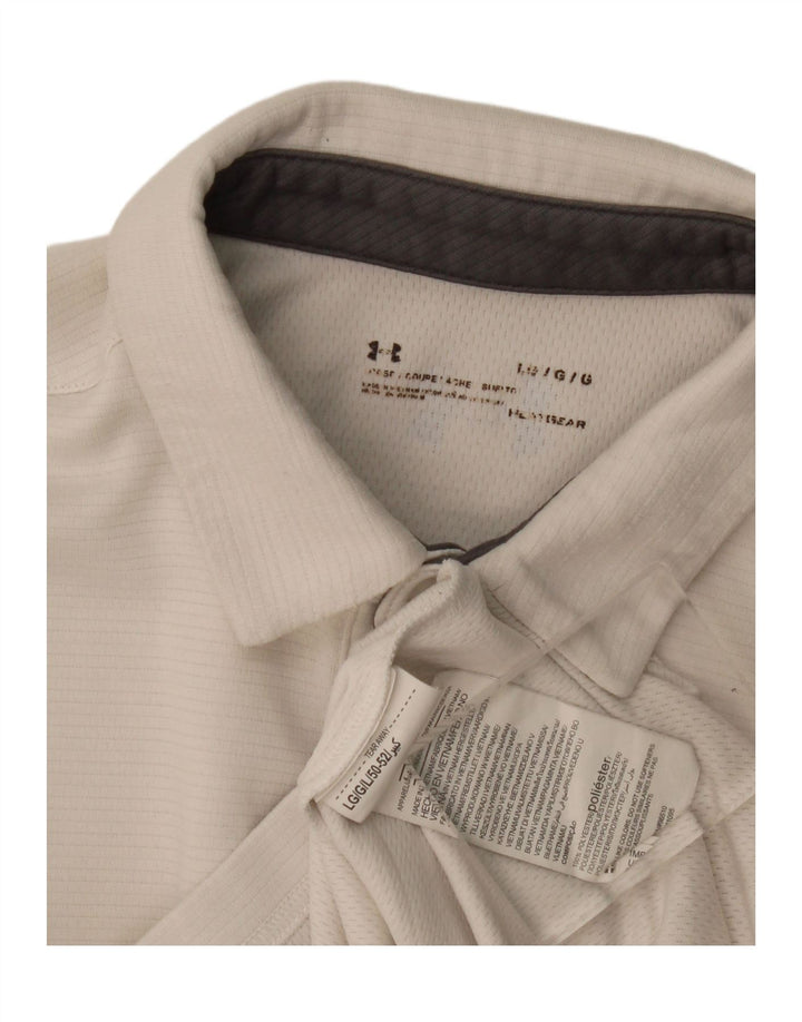 Under Armour Mens Polo Shirt Large White Polyester Sports