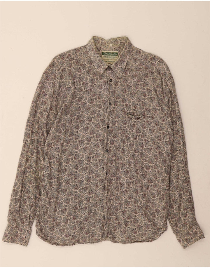 MAC FASHION Mens Shirt Large Blue Paisley
