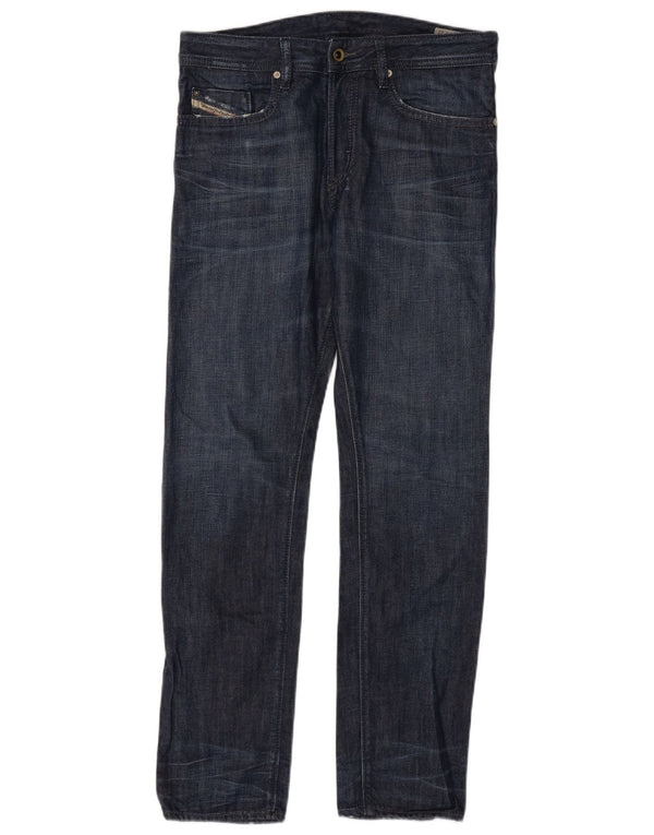 Jeans da uomo Diesel Buster Regular Slim affusolati W30 L32 in cotone blu navy