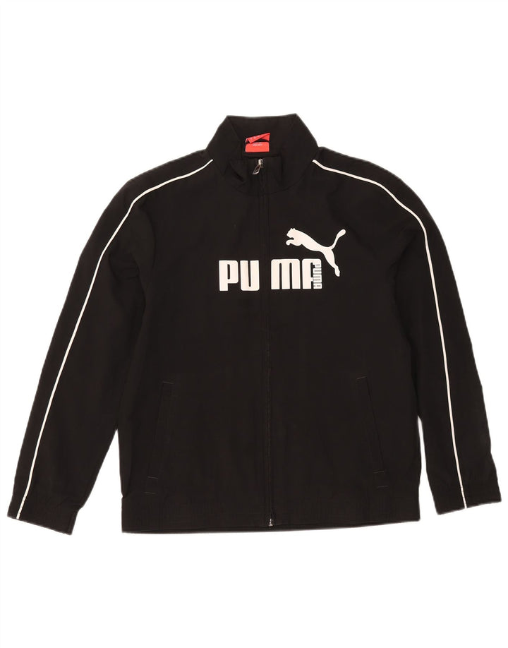 PUMA Boys Graphic Tracksuit Top Jacket 11-12 Years Black