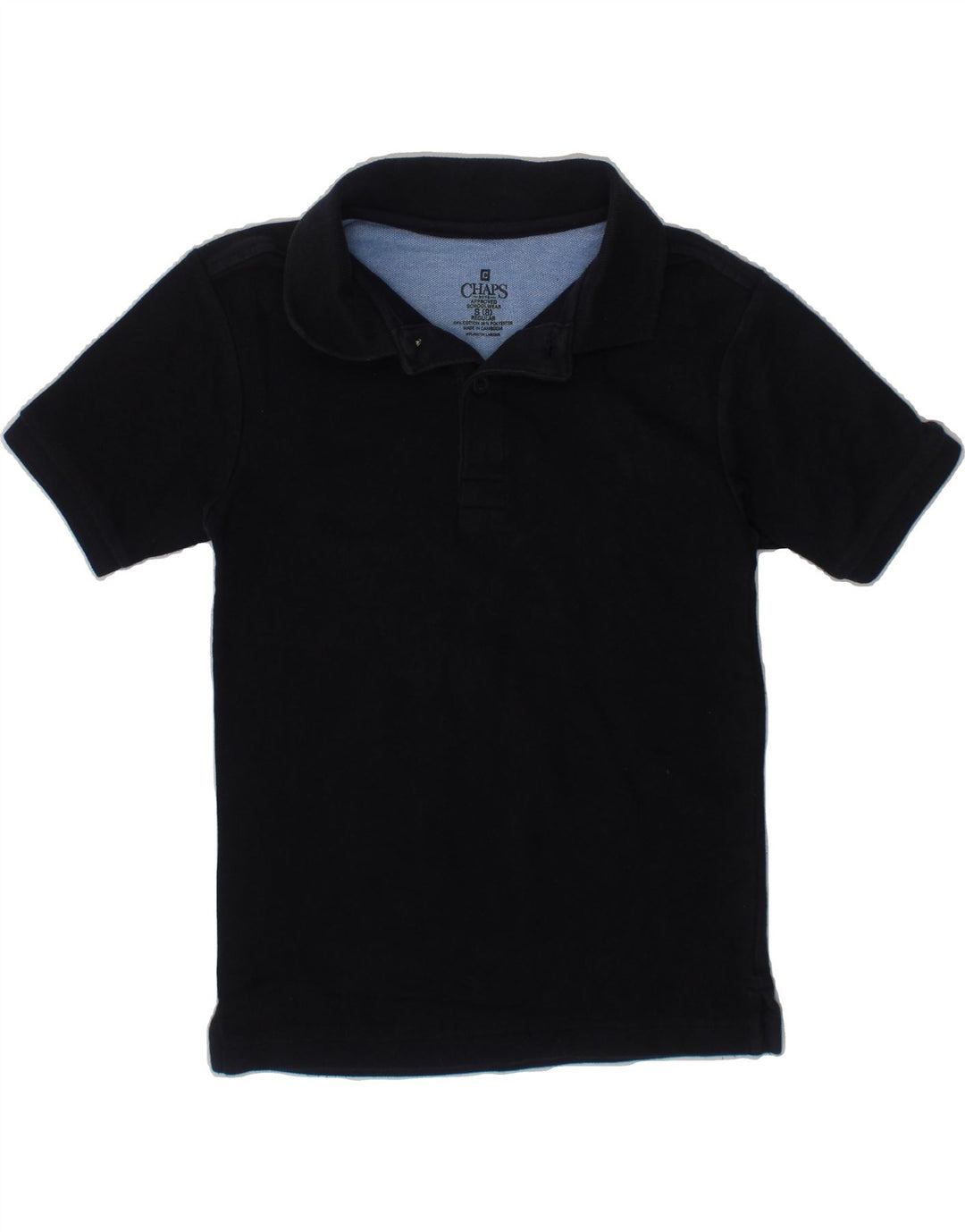 CHAPS Boys Regular Polo Shirt 7-8 Years Small Navy Blue Cotton Vintage Chaps and Second-Hand Chaps from Messina Hembry 