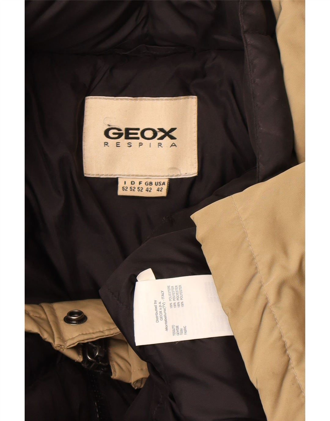 Geox Polstret Herrejakke UK 42 XL Beige Polyester