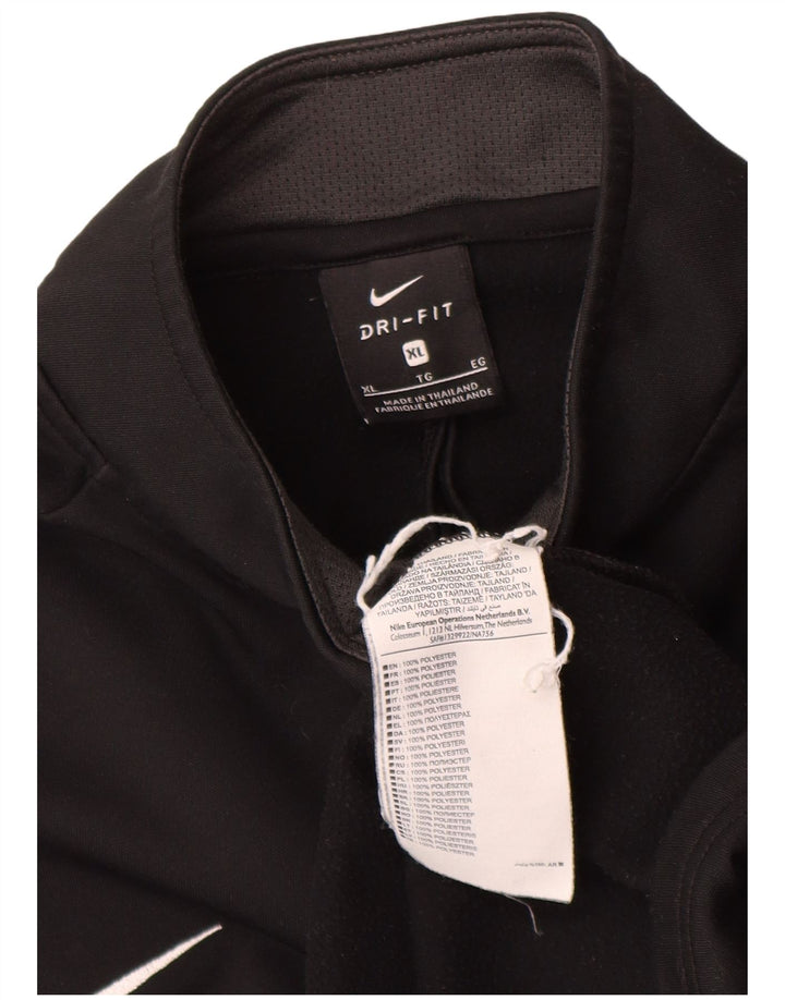 Nike Mens Dri Fit Graphic Zip Neck Pullover Tracksuit Top XL Black