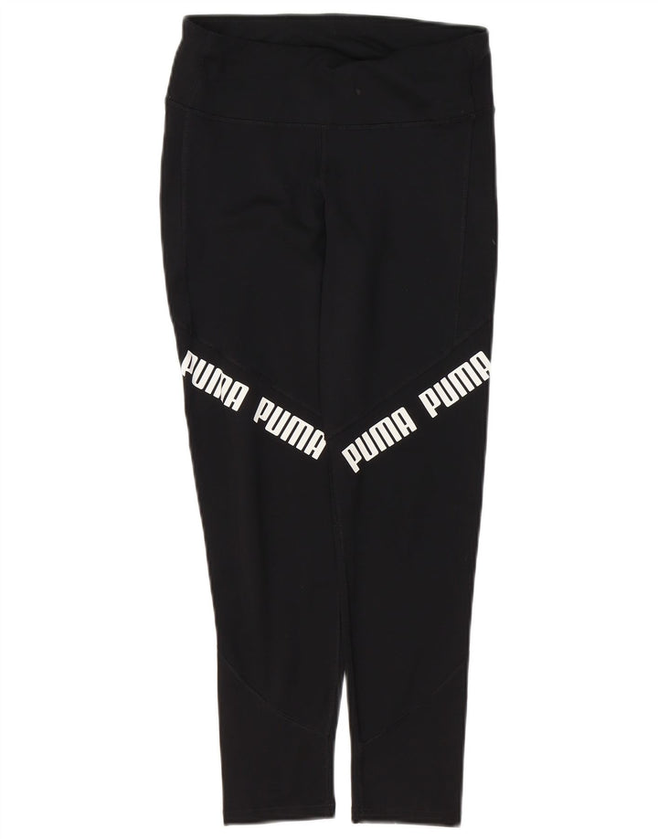 PUMA Girls Graphic Leggings 13-14 Years Black Polyester
