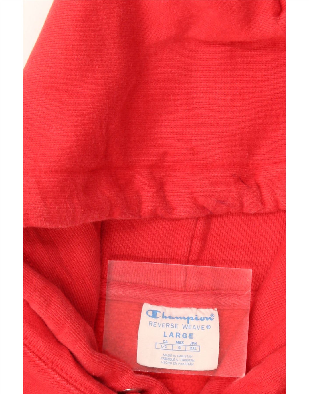 CHAMPION Mens Reverse Weave Graphic Hoodie Jumper Large Red