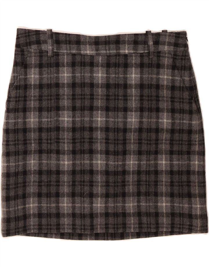 EDDIE BAUER Womens Straight Skirt US 6 Medium W32  Grey Check Wool Vintage Eddie Bauer and Second-Hand Eddie Bauer from Messina Hembry 