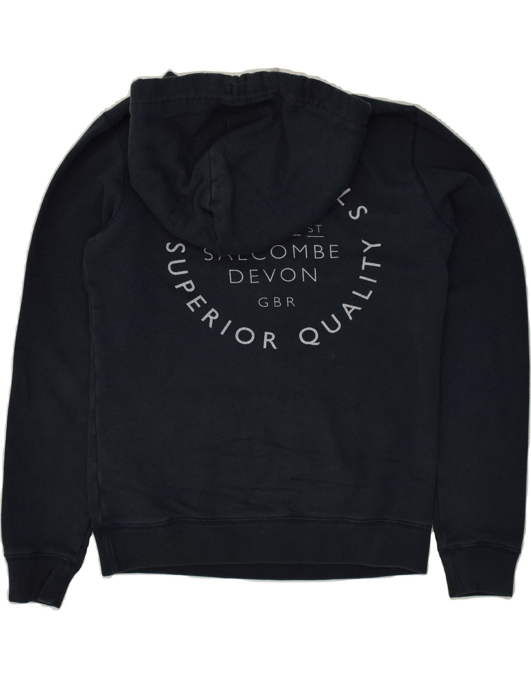 JACK WILLS Womens Graphic Hoodie Jumper UK 8 Small  Navy Blue Cotton | Vintage Jack Wills | Thrift | Second-Hand Jack Wills | Used Clothing | Messina Hembry 