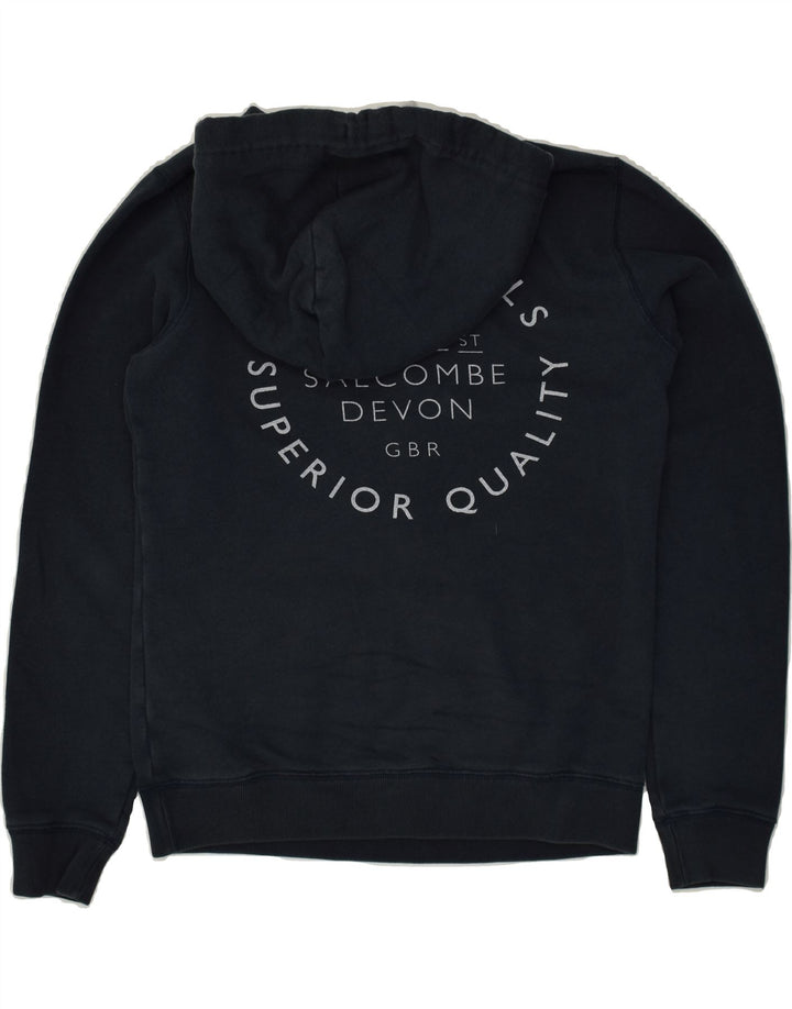 JACK WILLS Womens Graphic Hoodie Jumper UK 8 Small  Navy Blue Cotton | Vintage Jack Wills | Thrift | Second-Hand Jack Wills | Used Clothing | Messina Hembry 