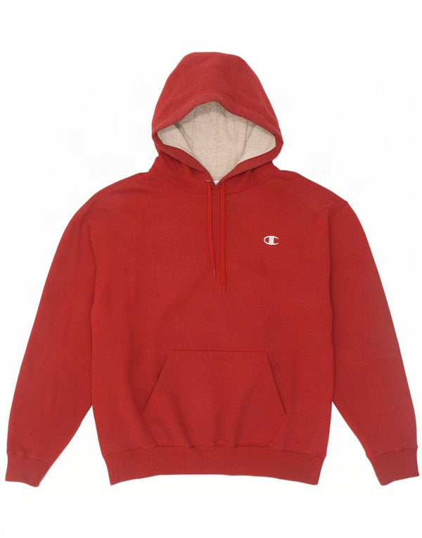 Champion Mens Hoodie Jumper XL Red Cotton
