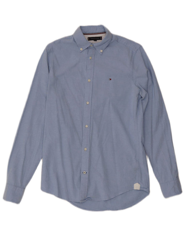 Camicia slim fit da uomo Tommy Hilfiger piccola in cotone blu