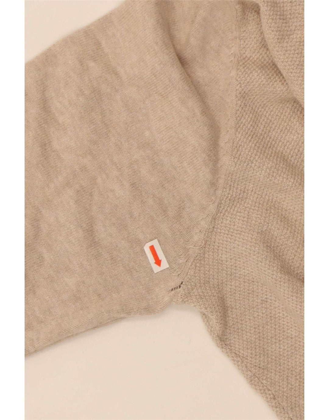 Massimo Dutti Herre Zip Neck Jumper Sweater Medium Beige Bomuld