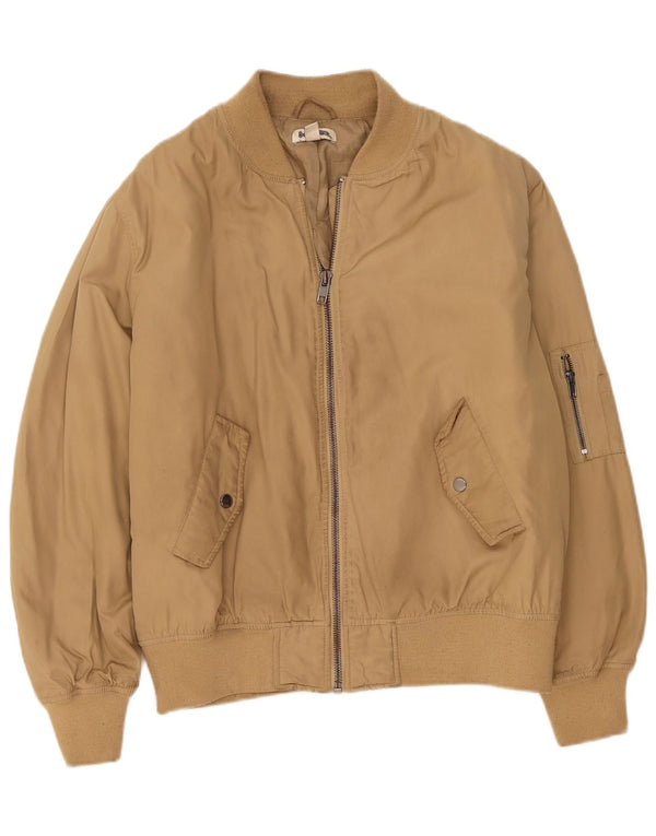 Topshop Veste Bomber Oversize Femme UK 12 Polyester Beige Moyen