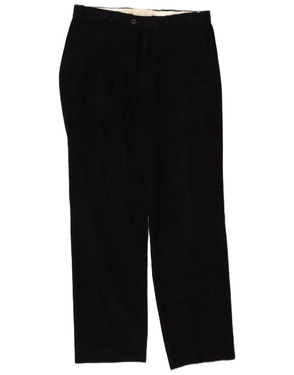Marks & Spencer Mens Straight Corduroy Trousers W32 L31 Navy Blue Cotton