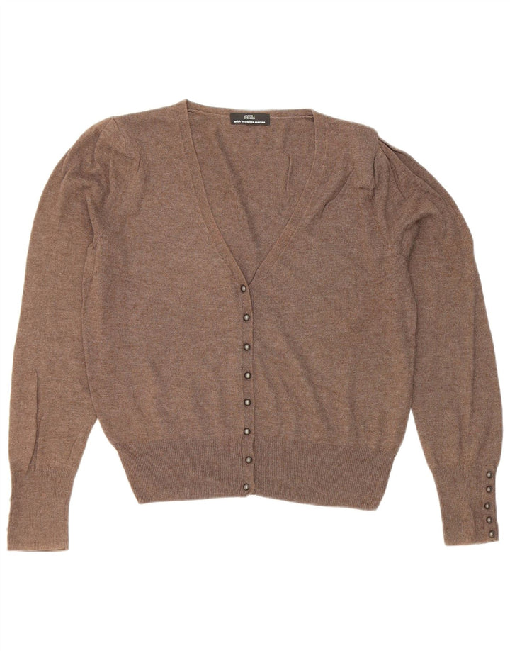 Marks & Spencer Womens Cardigan Sweater UK 12 Medium Brown