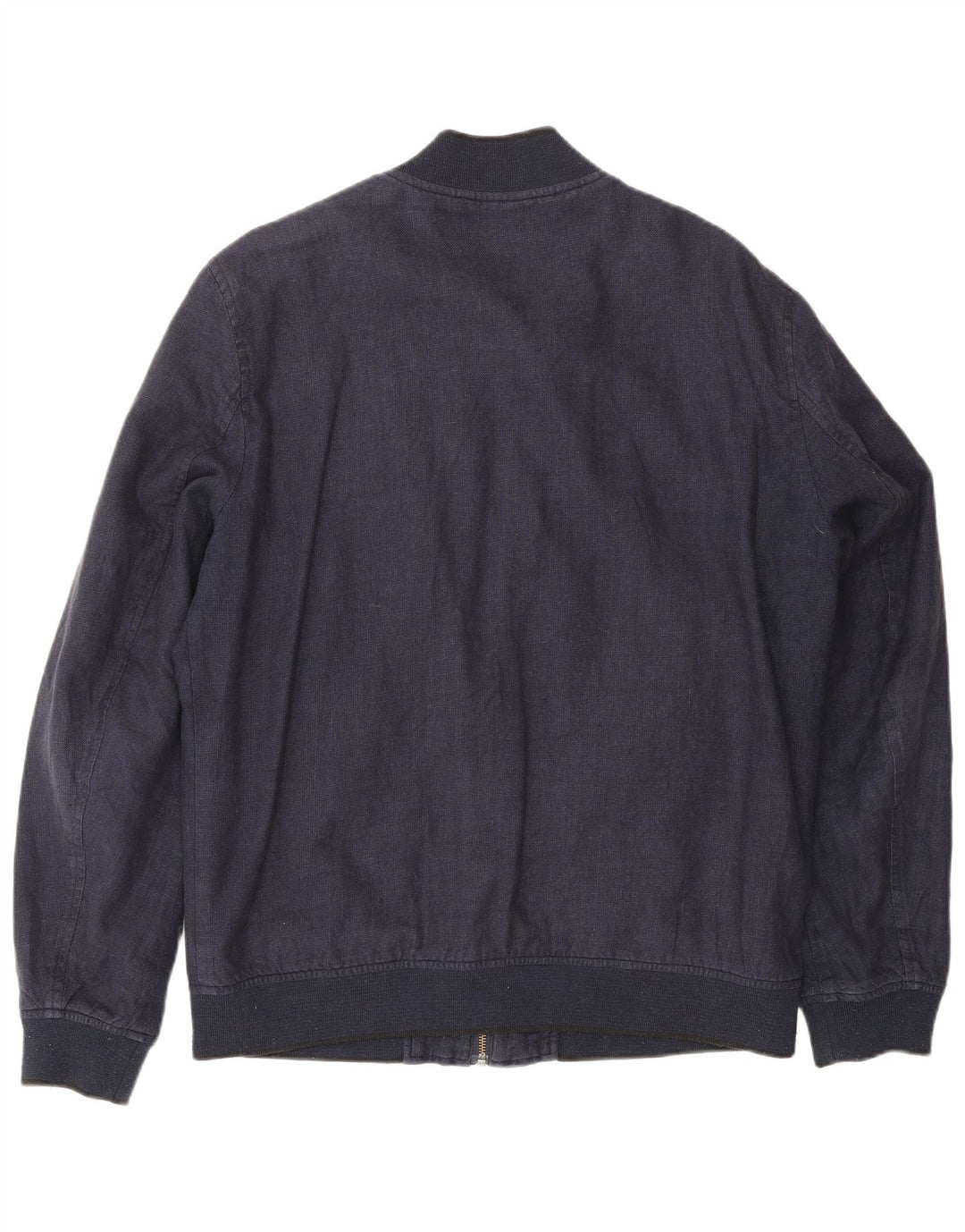 Ted Baker Mens Bomber Jacket Size 4 Large Navy Blue Linen