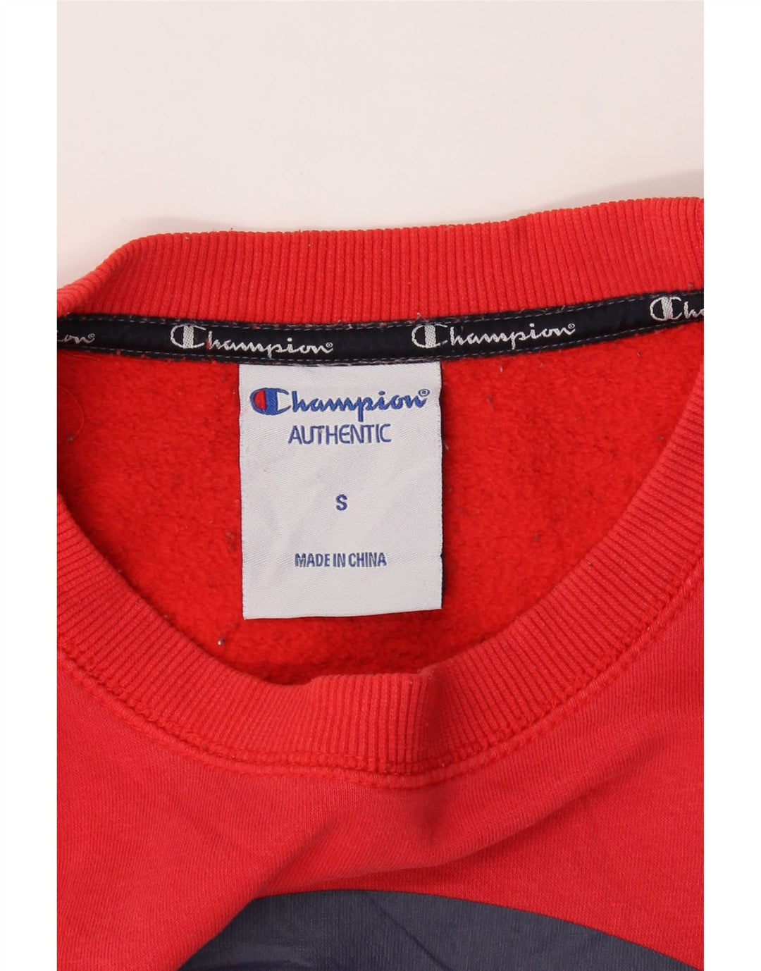 CHAMPION Mens Graphic Sweatshirt Jumper Small Red Cotton Vintage Champion and Second-Hand Champion from Messina Hembry 