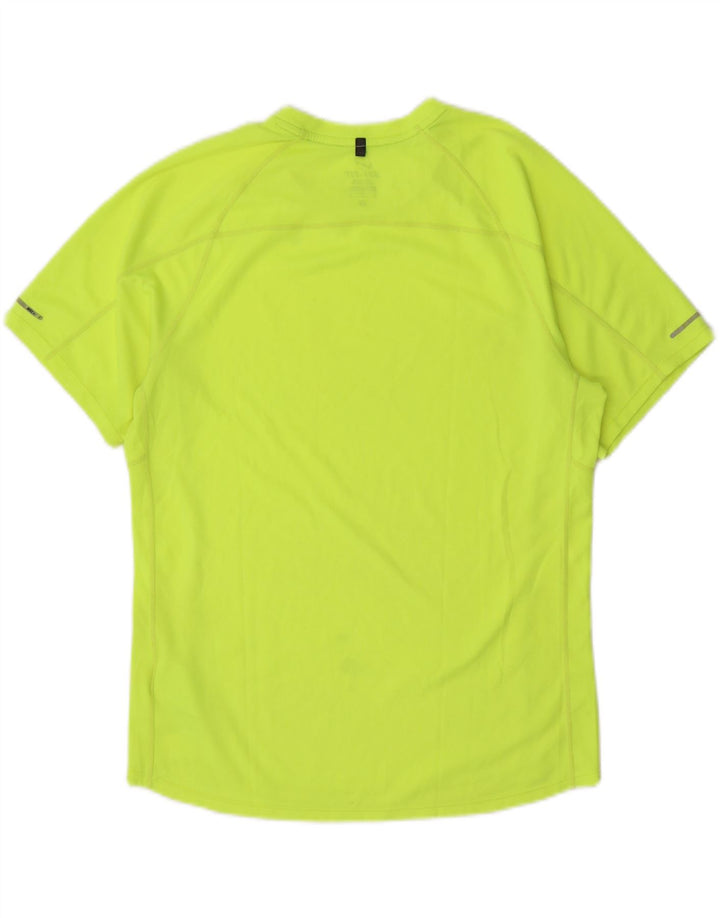 NIKE Mens Dri Fit T-Shirt Top Medium Yellow Polyester