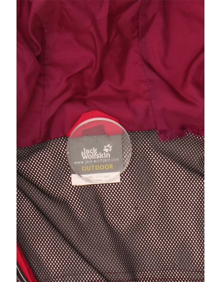 Damska kurtka przeciwdeszczowa Jack Wolfskin z kapturem UK 12/14 Średnioróżowy poliamid