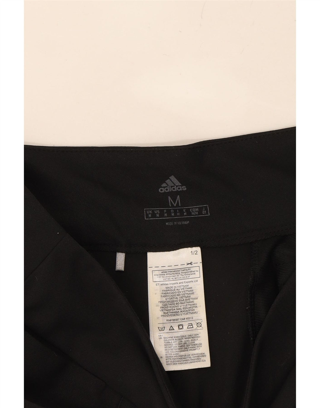 ADIDAS Womens Crop Tracksuit Trousers UK 14 Medium Black Polyester Vintage Adidas and Second-Hand Adidas from Messina Hembry 