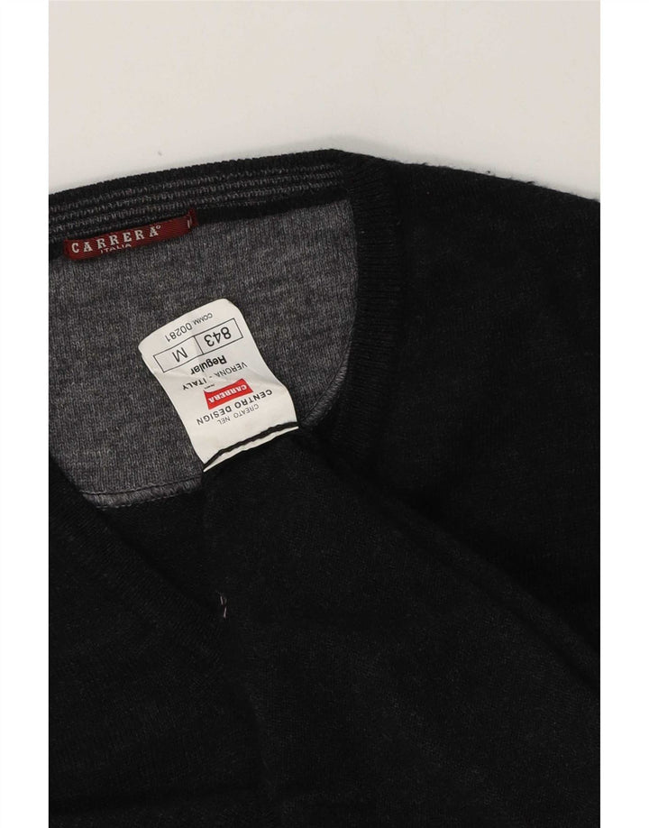 Carrera Mens V-Neck Jumper Sweater Medium Grey Merino Wool