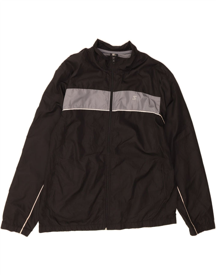 STARTER Mens Tracksuit Top Jacket UK 42/44 Large Black Colourblock Vintage Starter and Second-Hand Starter from Messina Hembry 