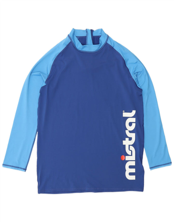 Mistral Mens Graphic Top Long Sleeve XL Blue Colourblock Polyester