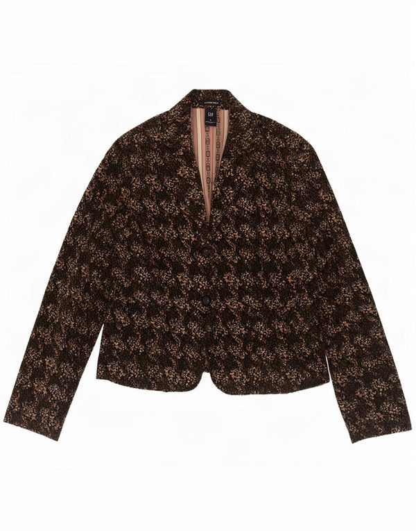 Giacca blazer da donna a 2 bottoni Gap US 8 cotone floreale kaki medio