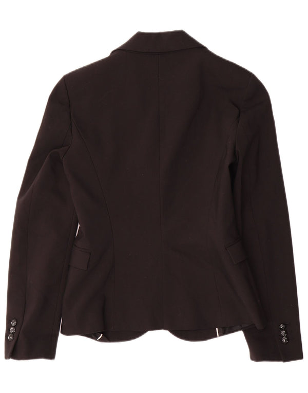 Zara Womens 1 Button Blazer Jacket UK 10 Small Black Polyester
