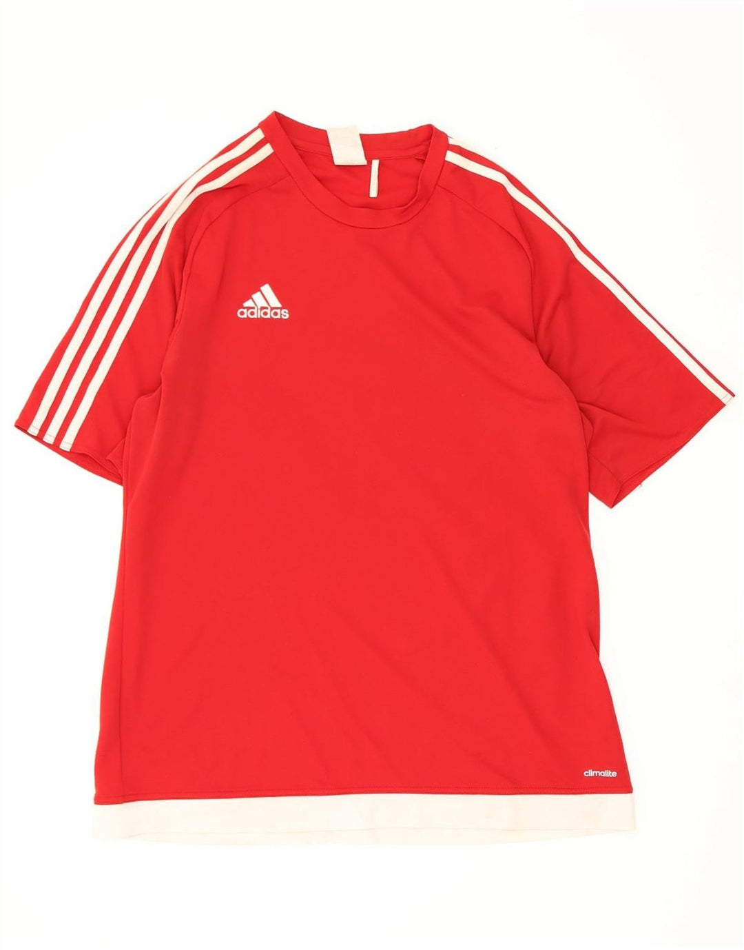 Adidas Herren Climalite T-Shirt Top, großes rotes Farbblock-Polyester